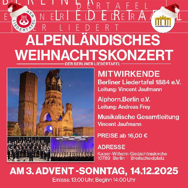 Alpenländisches Weihnachtskonzert am 3. Advent