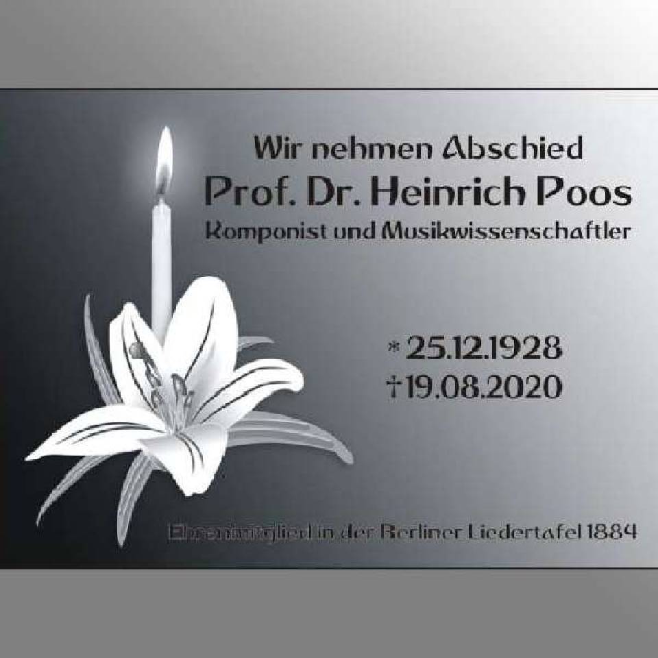 Abschied von Prof. Dr. Heinrich Poos